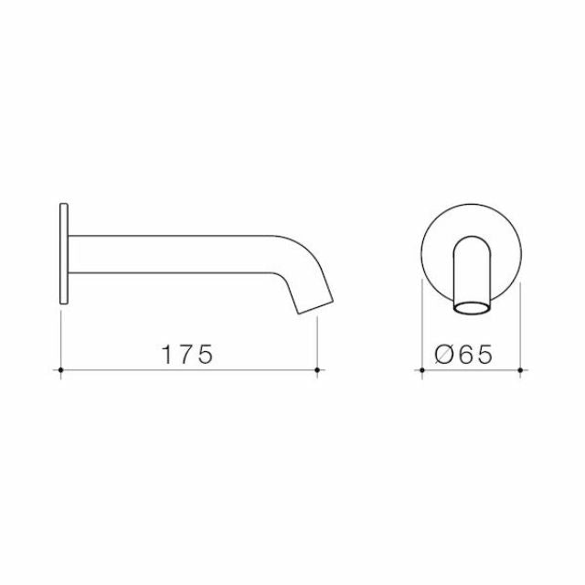 Caroma Liano II Basin/Bath Outlet 175mm - Round Cover Plate - Brushed Bronze