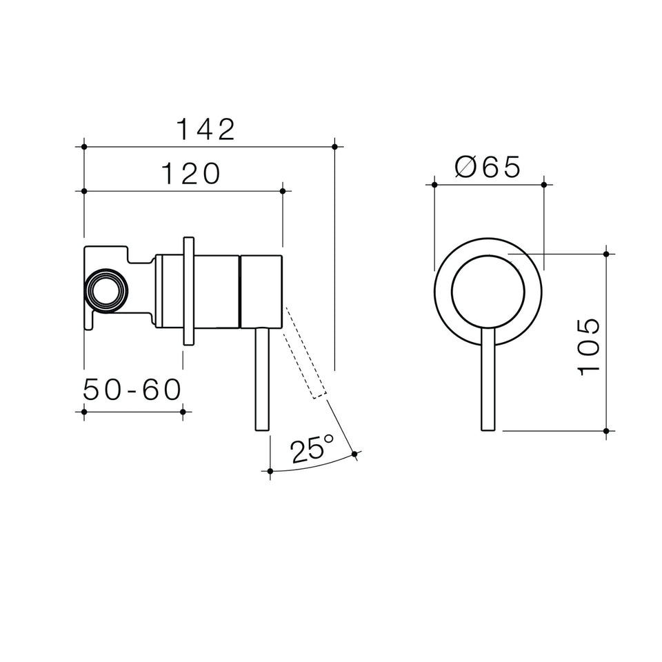 Caroma Liano II Bath/Shower Mixer Brushed Brass