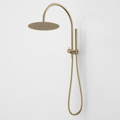 Caroma Liano II Compact Twin Shower with Overhead - Brushed Brass