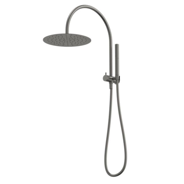 Caroma Liano II Compact Twin Shower with Overhead - Gunmetal