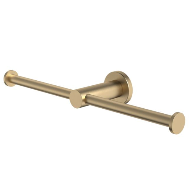 Caroma Liano II Double Toilet Roll Holder - Brushed Brass