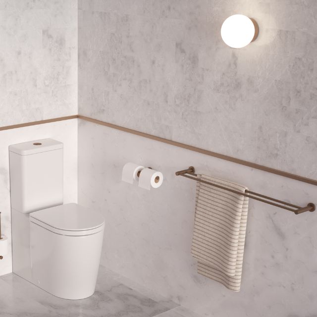 Caroma Liano II Double Toilet Roll Holder - Brushed Bronze
