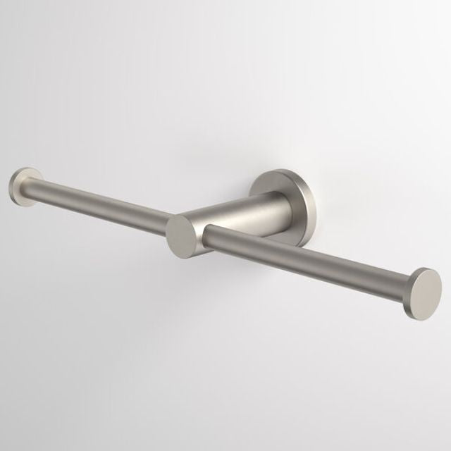 Caroma Liano II Double Toilet Roll Holder - Brushed Nickel 96442BN - The Blue Space