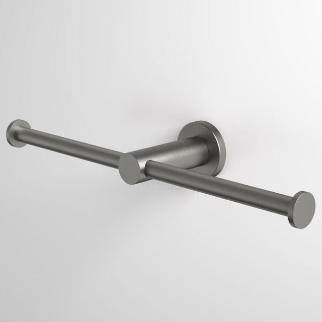 Caroma Liano II Double Toilet Roll Holder - Gunmetal 96442GM - The Blue Space