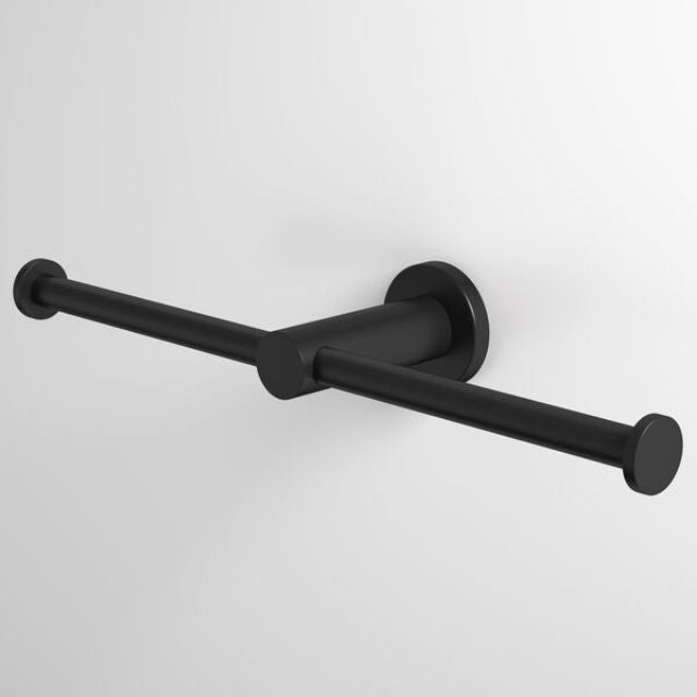 Caroma Liano II Double Toilet Roll Holder - Matte Black 96442B - The Blue Space