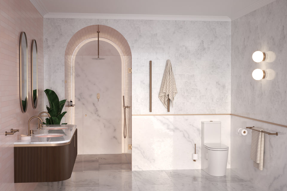 Caroma Liano II Double Towel Rail 640mm - Brushed Bronze