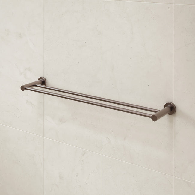 Caroma Liano II Double Towel Rail 640mm Brushed Bronze  | The Blue Space