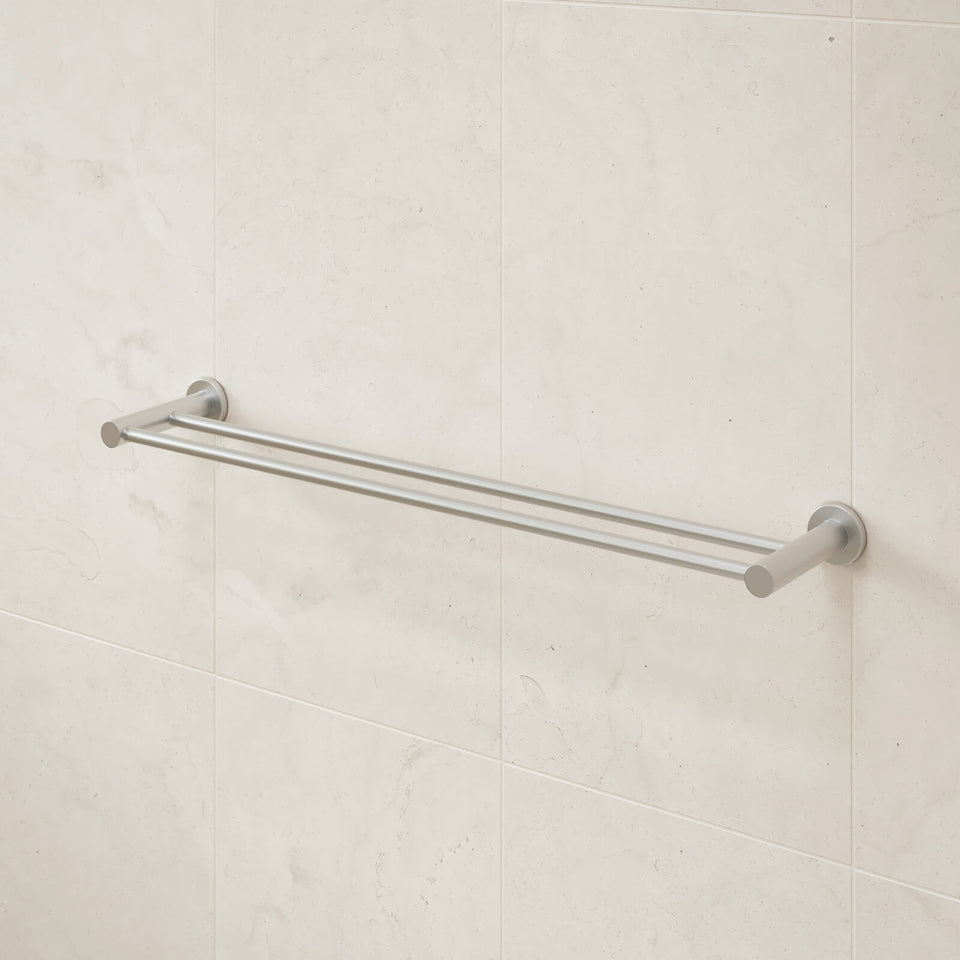Caroma Liano II Double Towel Rail 640mm - Brushed Nickel