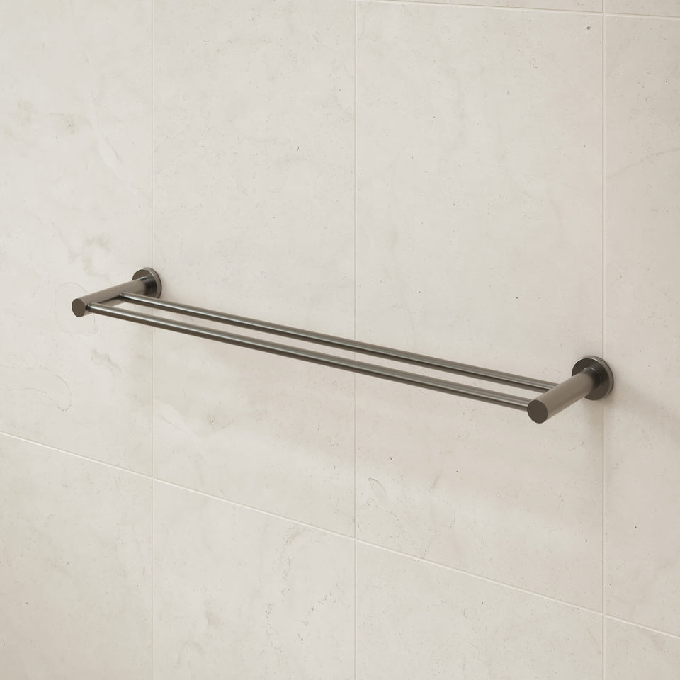 Caroma Liano II Double Towel Rail 640mm - Gunmetal