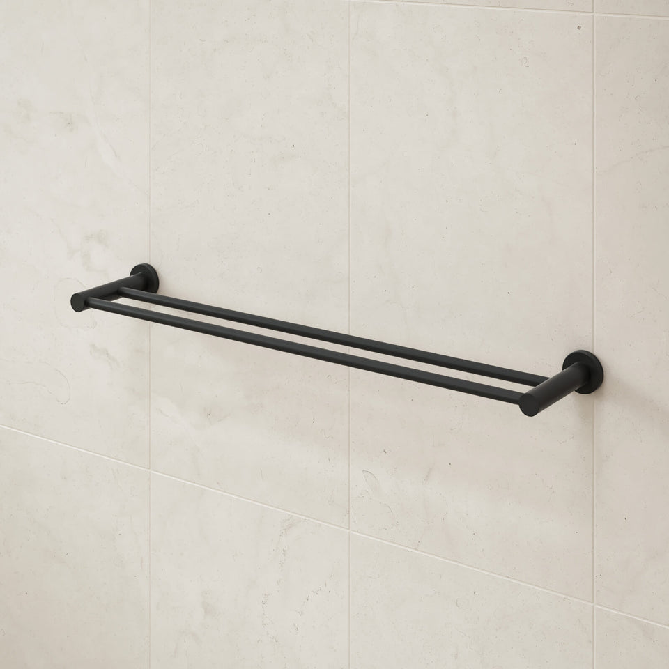 Caroma Liano II Double Towel Rail 640mm - Matte Black