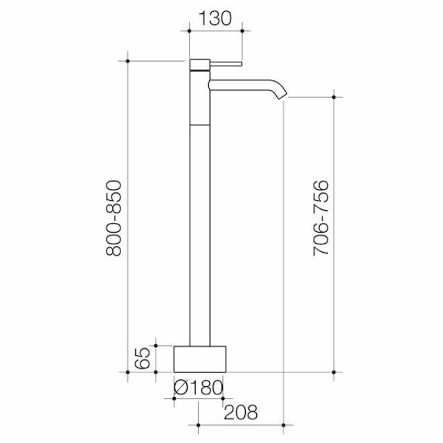 Caroma Liano II Freestanding Bath Filler -  Brushed Bronze