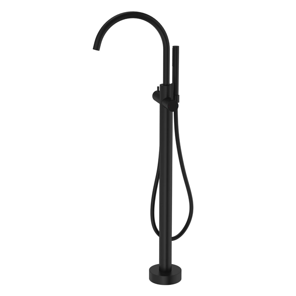 Caroma Liano II Freestanding Bath Filler with Hand Shower Black - Full Kit