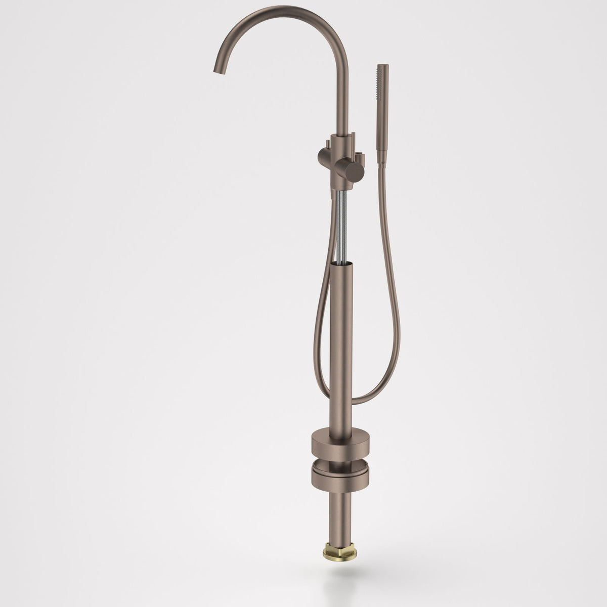 Caroma Liano II Freestanding Bath Filler with Hand Shower Brushed Bronze - Trim Kit 96406BBZ - The Blue Space