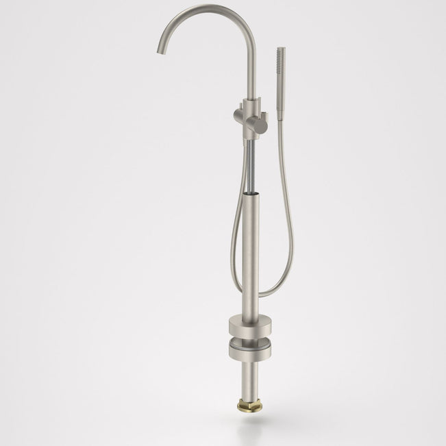 Caroma Liano II Freestanding Bath Filler with Hand Shower Brushed Nickel - Trim Kit 96406BN - The Blue Space