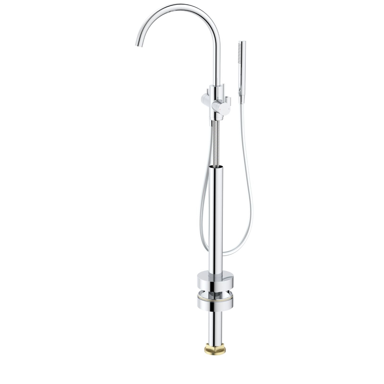 Angle Caroma Liano II Freestanding Bath Filler with Hand Shower Chrome - Trim Kit 96406C - The Blue Space