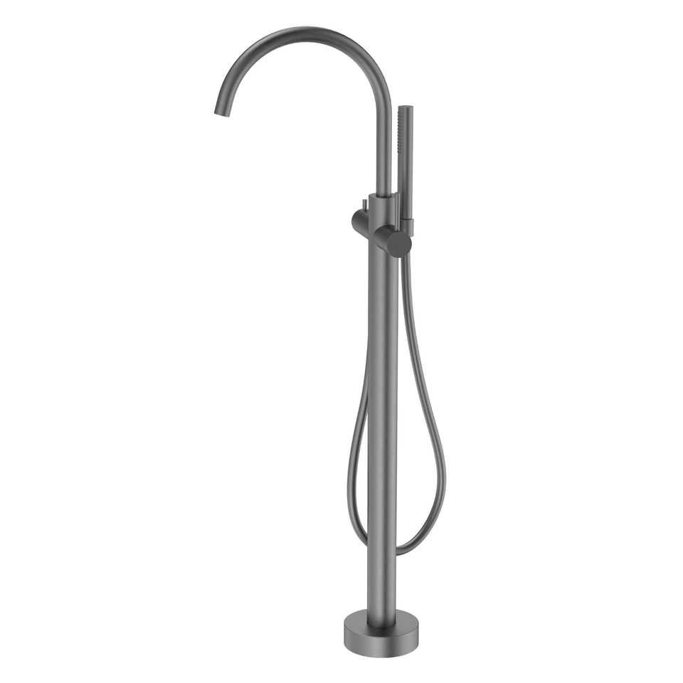 Caroma Liano II Freestanding Bath Filler with Hand Shower Gunmetal - Full Kit