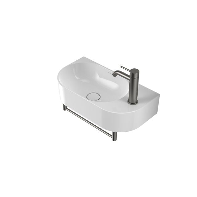 Angle 1 Caroma Liano II Hand Wall Basin Integrated Towel Rail With Basin - Gunmetal 96457GM - The Blue Space