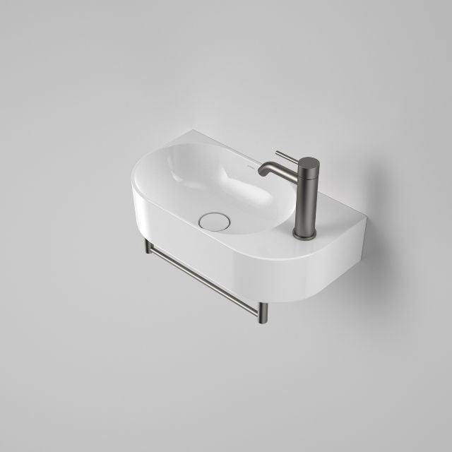Angle 2 Caroma Liano II Hand Wall Basin Integrated Towel Rail With Basin - Gunmetal 96457GM - The Blue Space