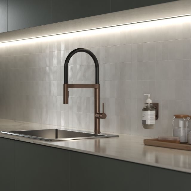Caroma Liano II Pull Down Sink Mixer with Dual Spray - Brushed Bronze