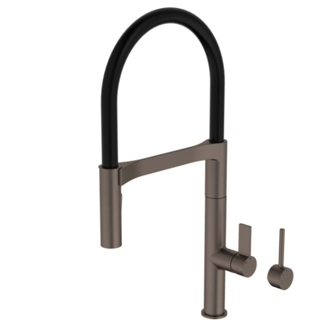 Caroma Liano II Pull Down Sink Mixer with Dual Spray - Brushed Bronze