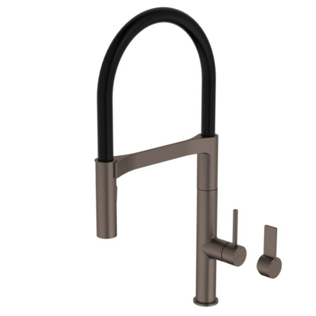 Caroma Liano II Pull Down Sink Mixer with Dual Spray - Brushed Bronze