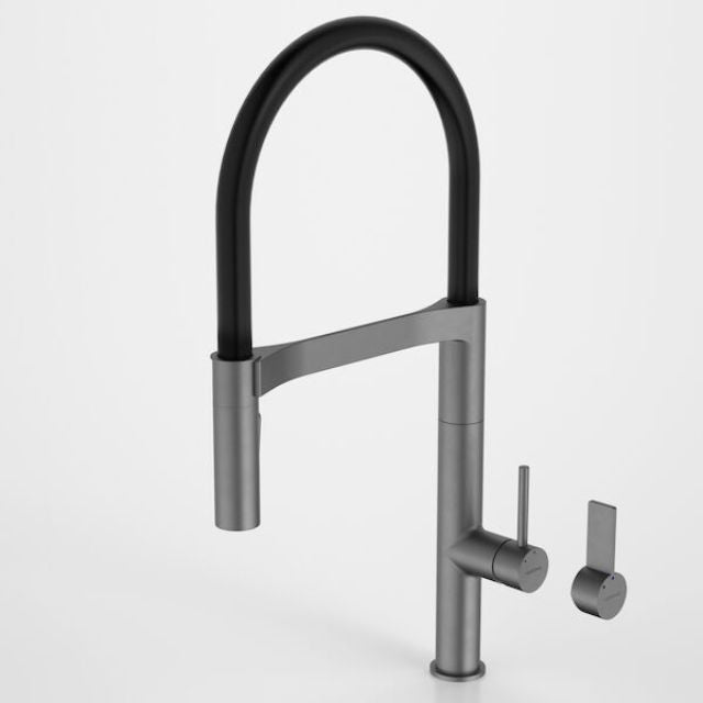 Caroma Liano II Pull Down Sink Mixer with Dual Spray - Gunmetal