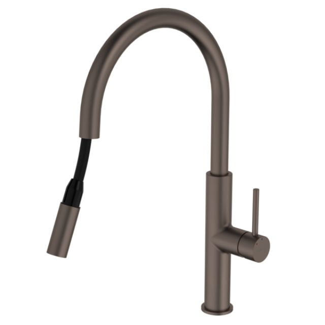 Angle Extended Caroma Liano II Pull Out Sink Mixer - Brushed Bronze 96380BBZ56AF - The Blue Space