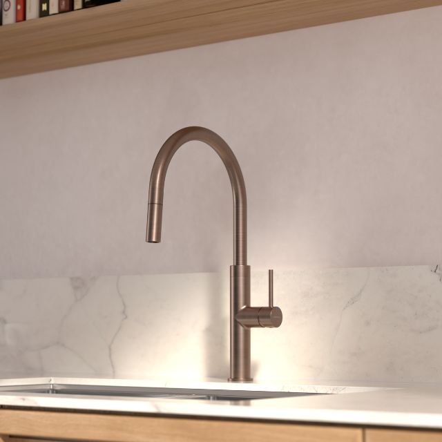Caroma Liano II Pull Out Sink Mixer - Brushed Bronze