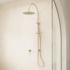 Caroma Liano II Rail Shower with Overhead - Brushed Brass