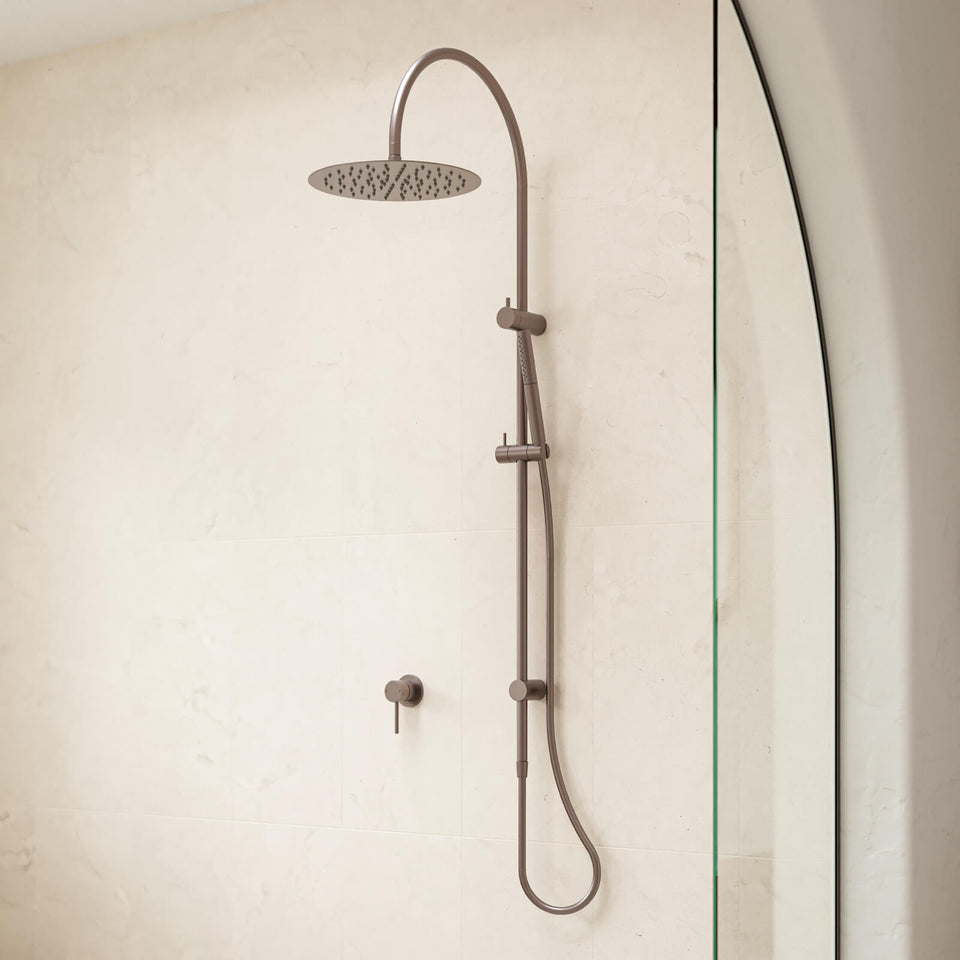 Caroma Liano II Rail Shower with Overhead - Brushed Bronze