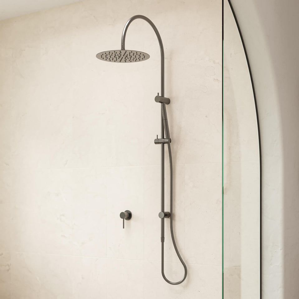 Caroma Liano II Rail Shower with Overhead - Gunmetal