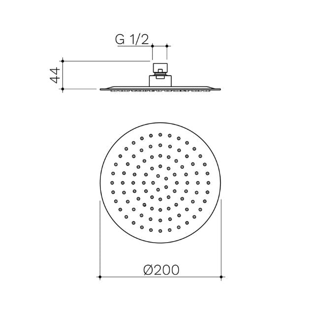 Caroma 200mm Round Rain Shower - Brushed Bronze