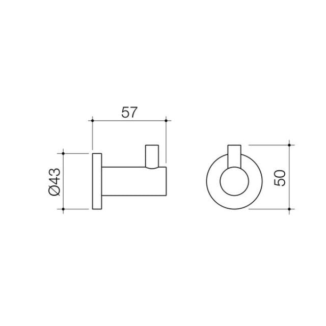 Caroma Liano II Robe Hook - Gunmetal