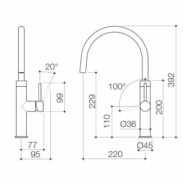 Caroma Liano II Sink Mixer - Brushed Bronze