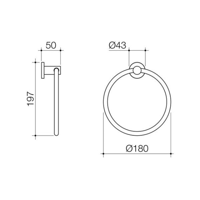 Caroma Liano II Towel Ring - Brushed Bronze