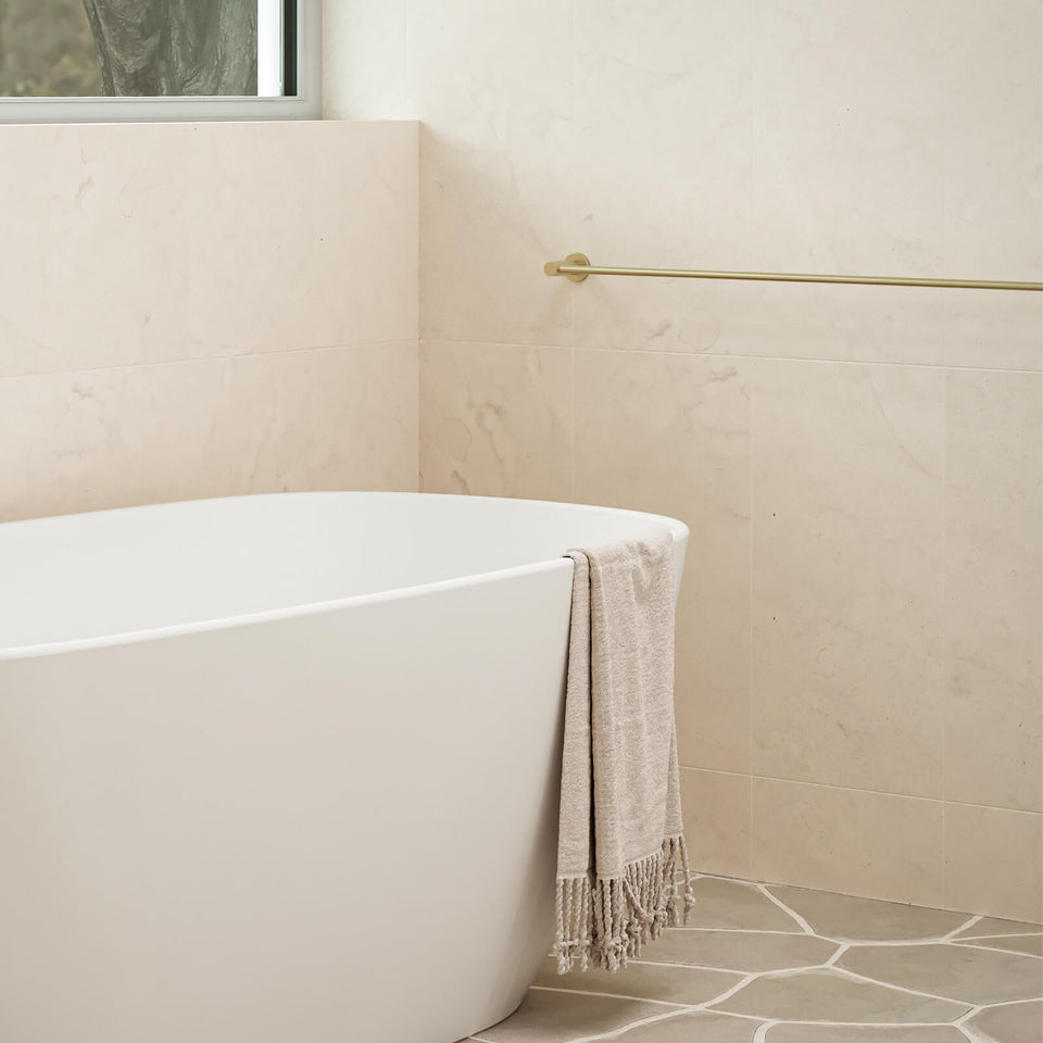 Caroma Liano II Single Towel Rail 840mm - Brushed Brass