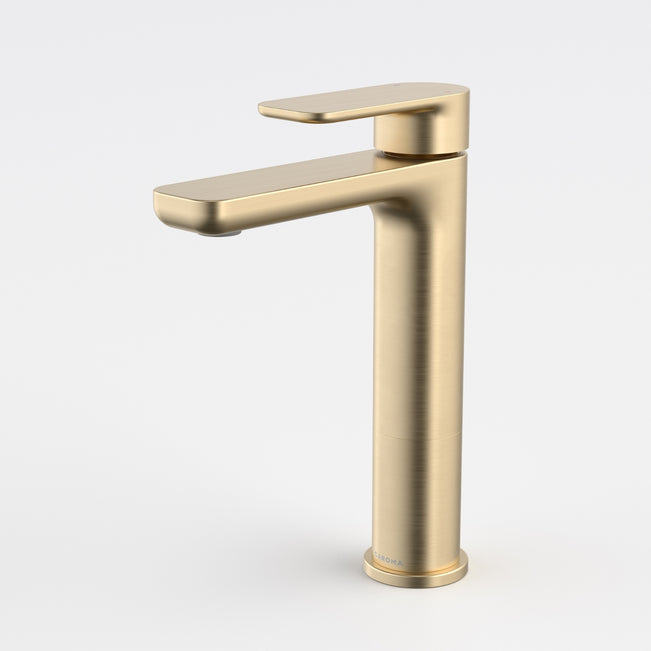 Caroma Luna II Mid Basin Mixer - Brushed Brass 68199BB6AF - The Blue Space