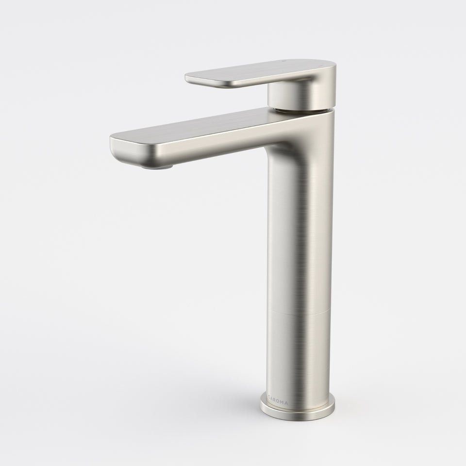 Caroma Luna II Mid Basin Mixer - Brushed Nickel