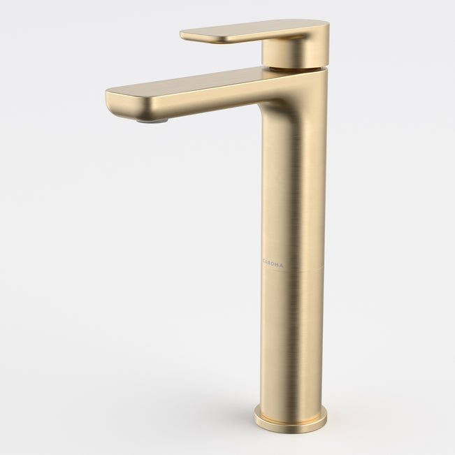 Caroma Luna II Tower Basin Mixer - Brushed Brass 68200BB6AF - The Blue Space