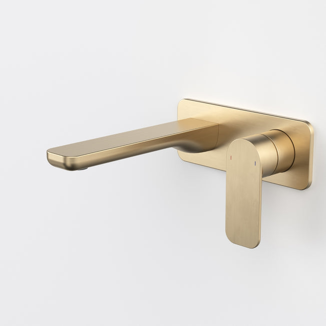 Caroma Luna II Wall Basin/Bath Mixer 180mm - Brushed Brass 68203BB6AF - The Blue Space