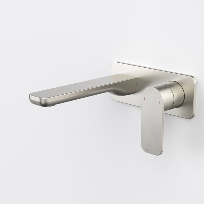 Caroma Luna II Wall Basin/Bath Mixer 180mm - Brushed Nickel 68203BN6AF - The Blue Space