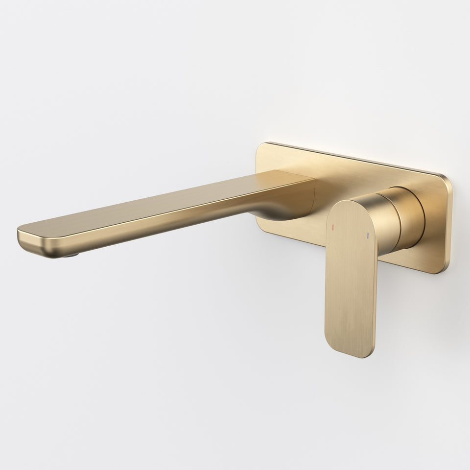 Caroma Luna II Wall Basin/Bath Mixer 220mm - Brushed Brass
