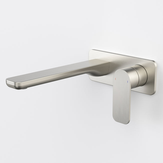 Caroma Luna II Wall Basin/Bath Mixer 220mm - Brushed Nickel 68204BN6AF - The Blue Space