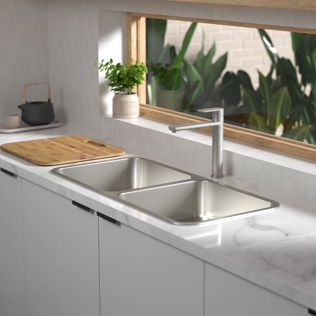 Caroma Luna Sink Mixer Brushed Nickel