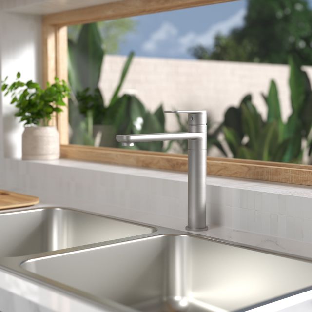 Caroma Luna Sink Mixer Brushed Nickel