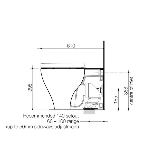 Build Your In-Wall Toilet: Caroma Luna Cleanflush Wall Faced Toilet Pan with Geberit Sigma Cistern Option
