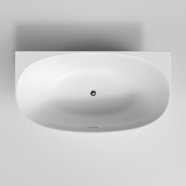 Caroma Riviere 1500mm Back To Wall Bath With Overflow - Matte White EN5WFMWOF - The Blue Space