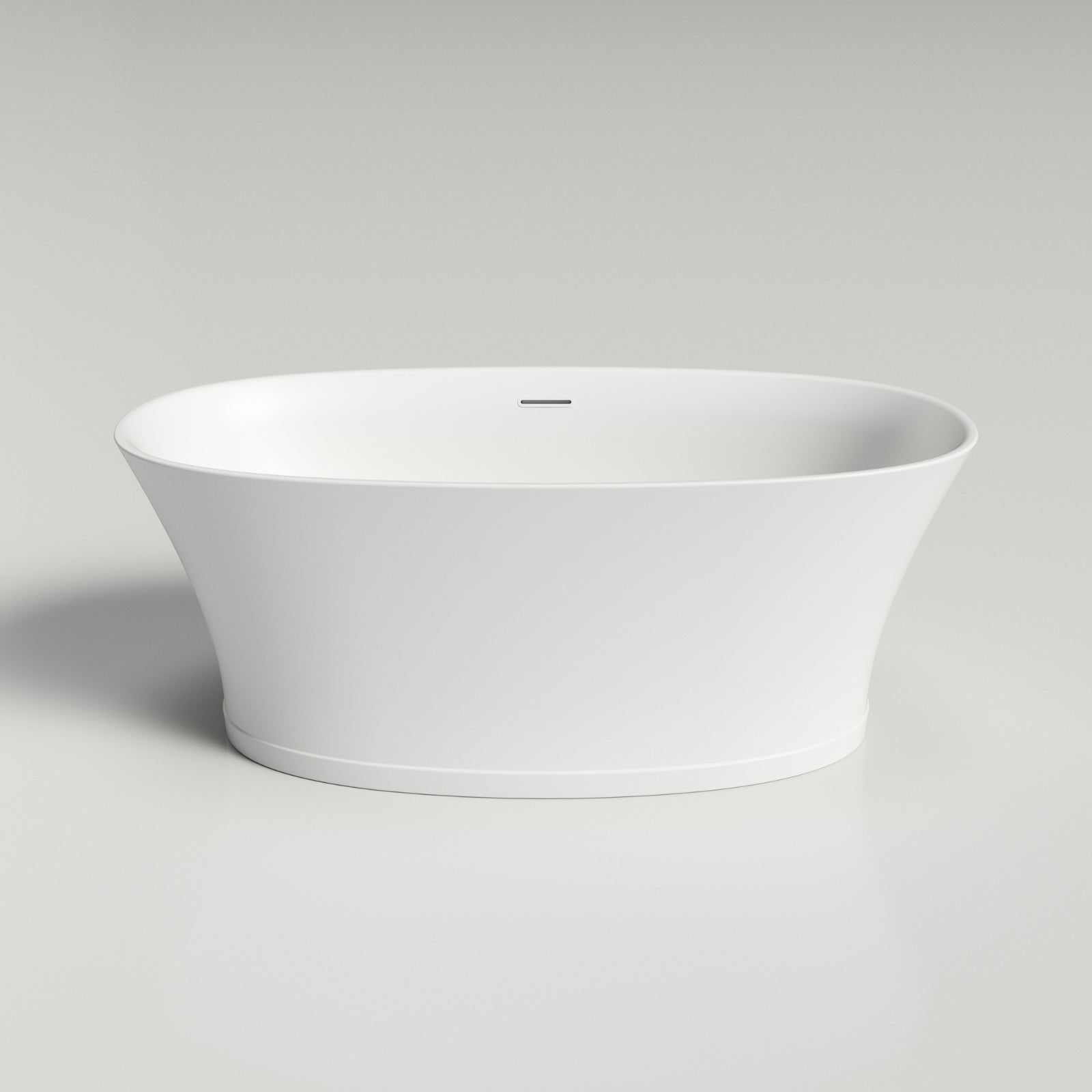 Front Caroma Riviere 1500mm Freestanding Bath With Overflow - Matte White EN5FSMWOF - The Blue Space