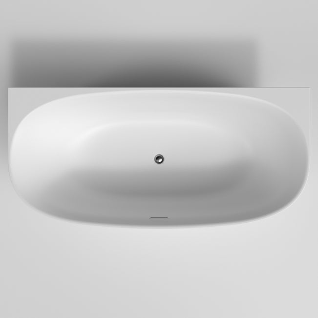 Caroma Riviere 1700mm Back To Wall Bath With Overflow - Matte White EN7WFMWOF - The Blue Space