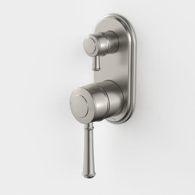 Caroma Riviere Bath Shower Mixer With Diverter - Brushed Nickel 520006BN - The Blue Space